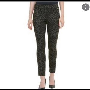 Calvin Klein leopard animal print causal slip on pants modern chic